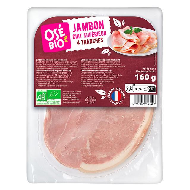 Jambon cuit supérieur 4 tranches 160g