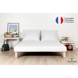 Sommier Tapissier Blanc 80x200 Pieds Offerts - Bois Massif PEFC