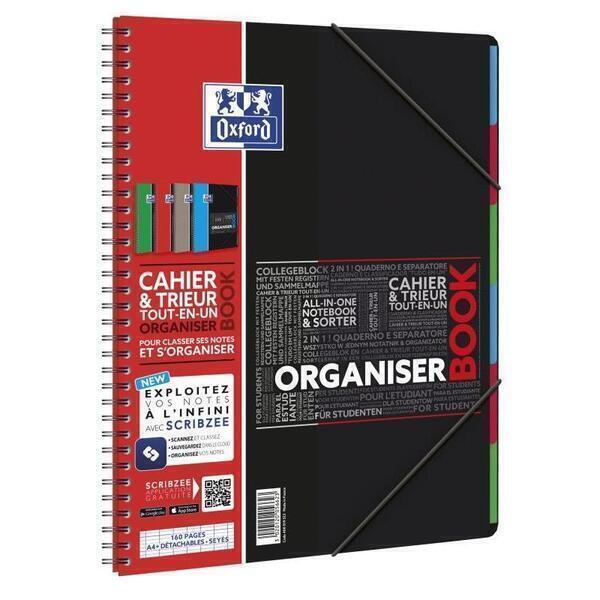 Cahier Trieur OrganiserBook 160p Séyès A4+ Coloris Aléatoire