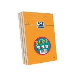 lot de 3 bloc-notes A5 quadrillé 80 feuilles 80g  orange