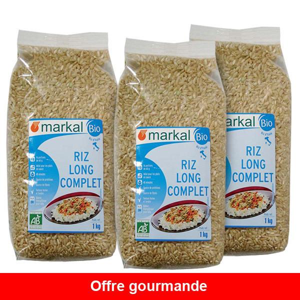 Offre Riz long Complet 1kg x 3