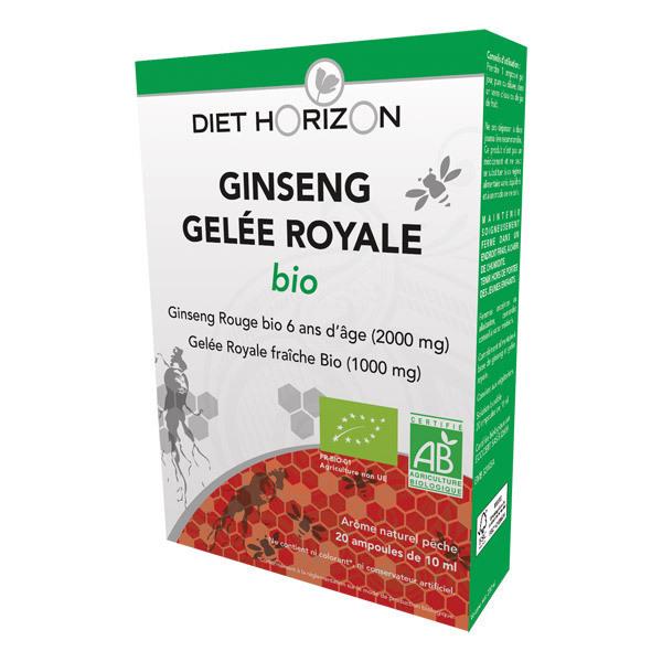 Lot de 2 x Ginseng Gelée Royale Bio - 2 x 20 ampoules de 10mL