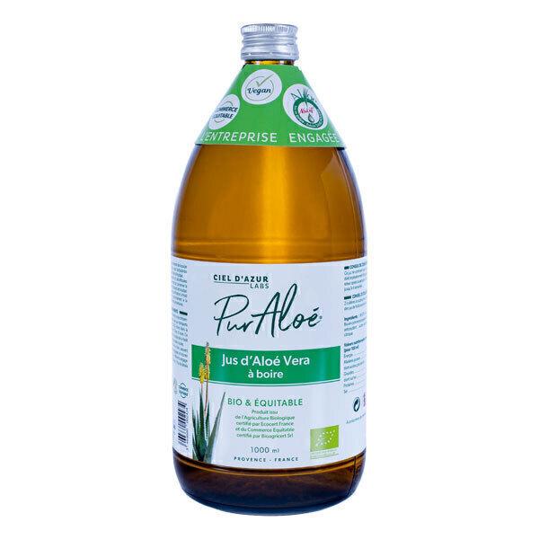 Lot de 2 x Jus à Boire d'Aloe Vera Bio Pasteurisé - 2 x 1L