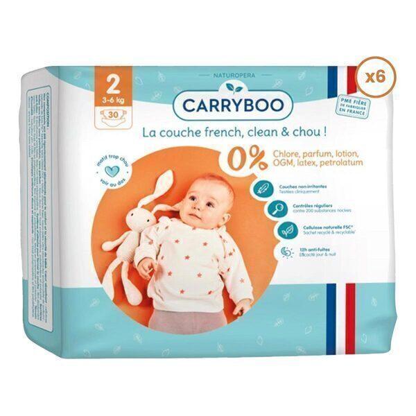 Pack 6x30 Couches T2 (3-6kg) Dermo-Sensitives à Motifs