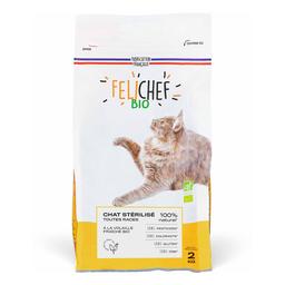 Lot de 2 x Croquettes bio chat adulte stérilisé 2kg