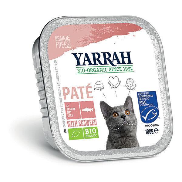 Lot de 6 x Pâtées pour chat bio barquette Saumon 100g