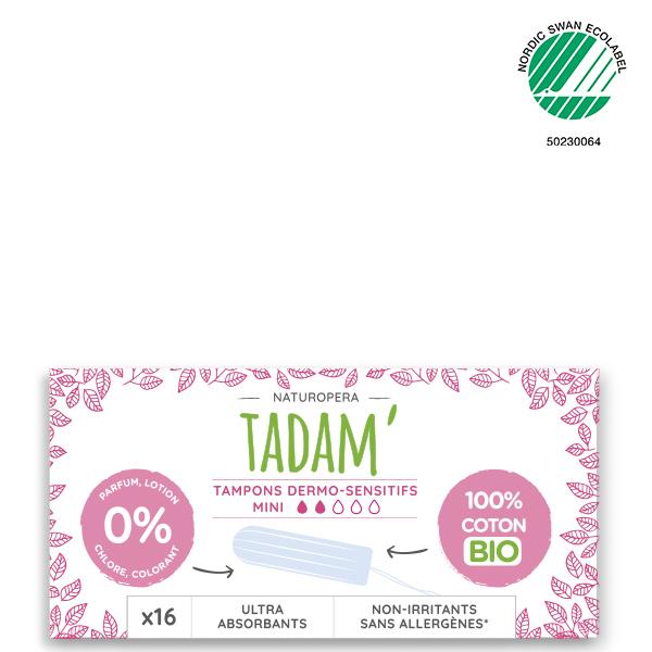 3x16 Tampons en Coton BIO Non-Irritants, Mini