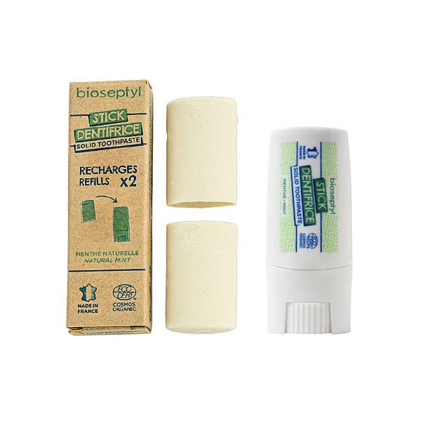 Stick de dentifrice solide avec 2 bâtons de recharge