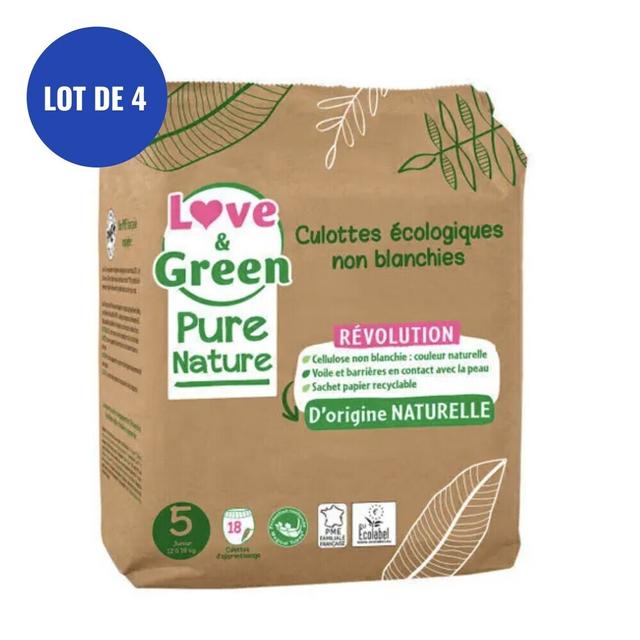 Lot 4X18 Culottes d'apprentissage Pure Nature T5, 12-18kg