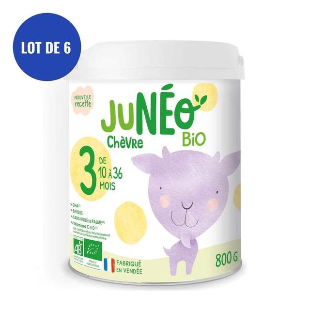 Lot de 6 Lait de chèvre infantile 3ème âge 800g - 10 à 36 mo