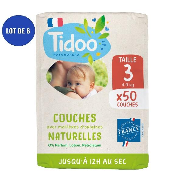 Lot de 6x50 couches écologiques françaises T3 (4-9kg)