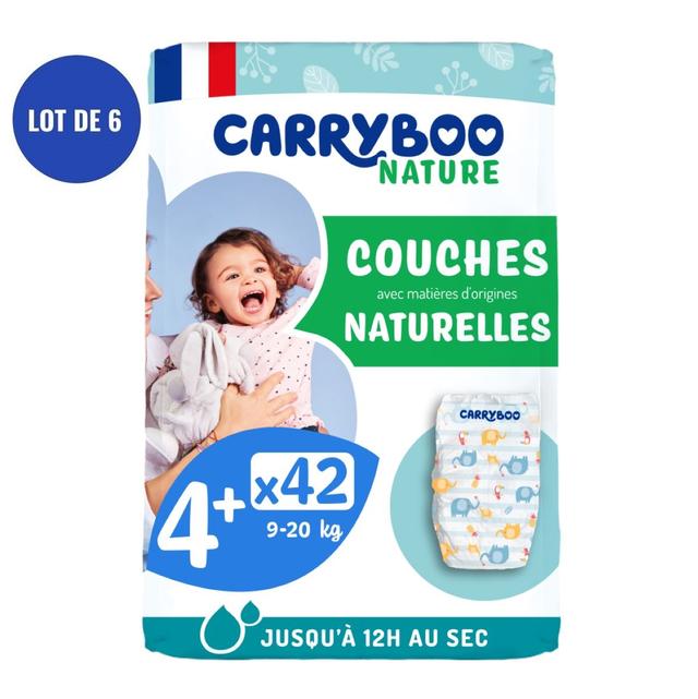 Lot 3x42 Couches écologiques chou - voile naturel T4+ (9-20kg)