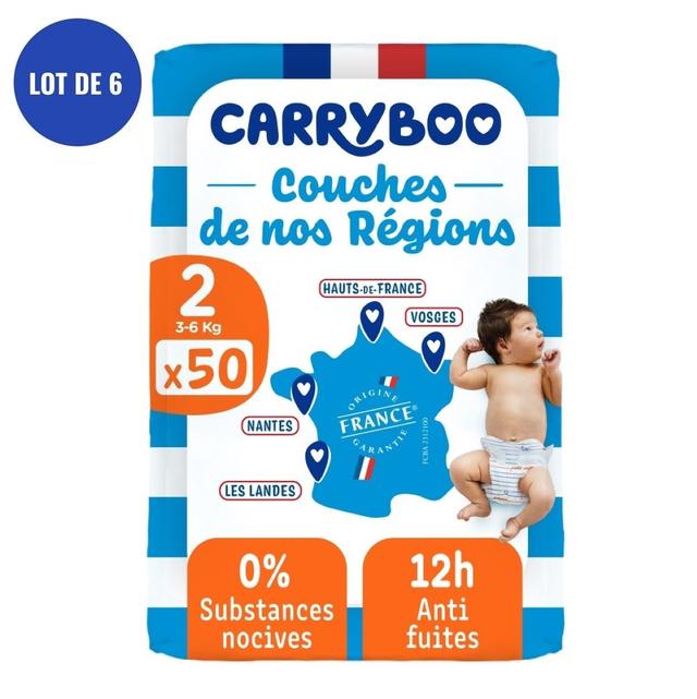 lot de Carryboo de nos régions - Couche T2 (3-6kg), 6x50