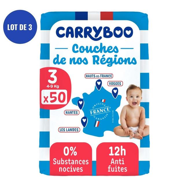 Lot de Carryboo de nos régions - Couche T3 (4-9kg), 3x50