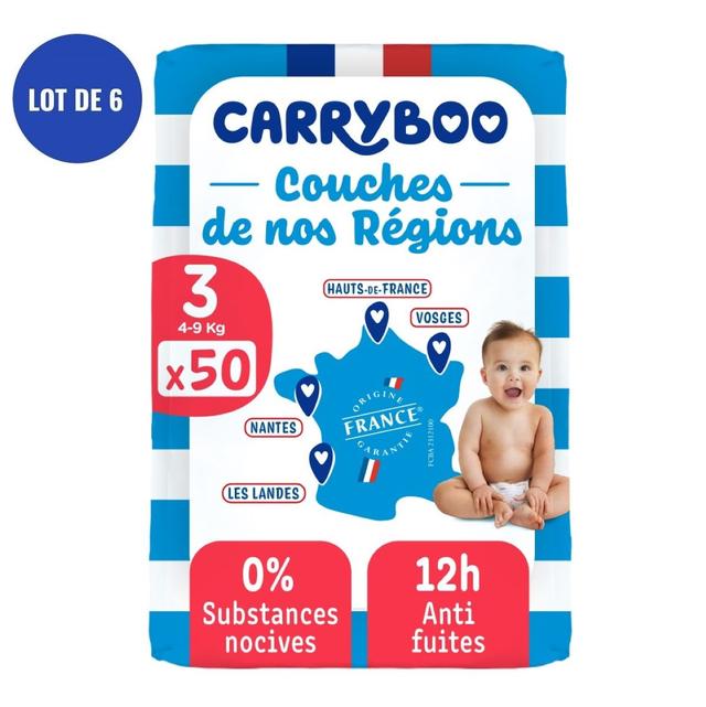 Lot de Carryboo de nos régions - Couche T3 (4-9kg), 6x50