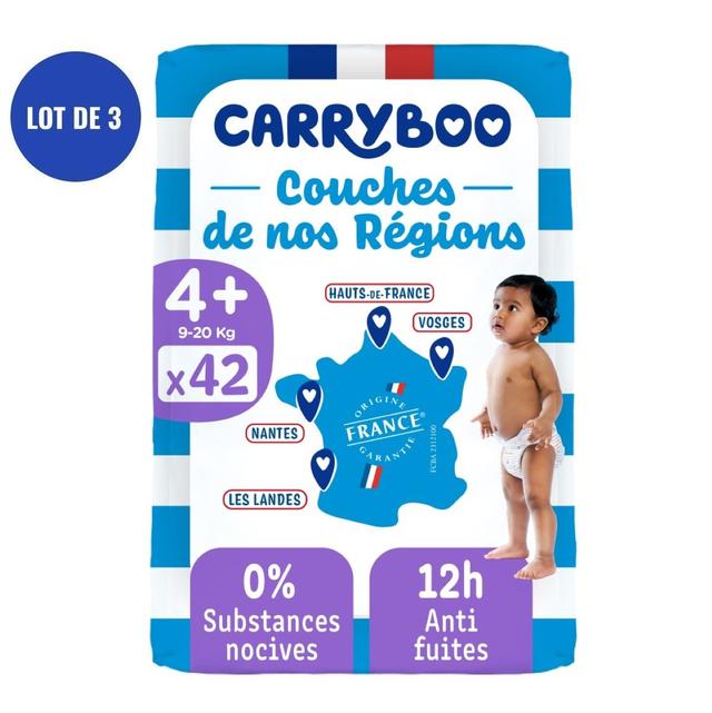 Lot de Carryboo de nos régions - Couche T4+ (9-20kg), 3x42