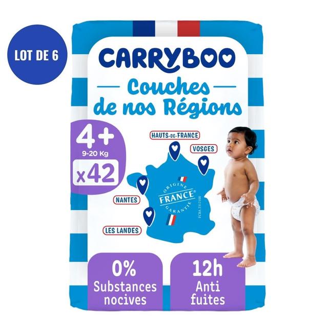 Lot de Carryboo de nos régions - Couche T4+ (9-20kg), 6x42