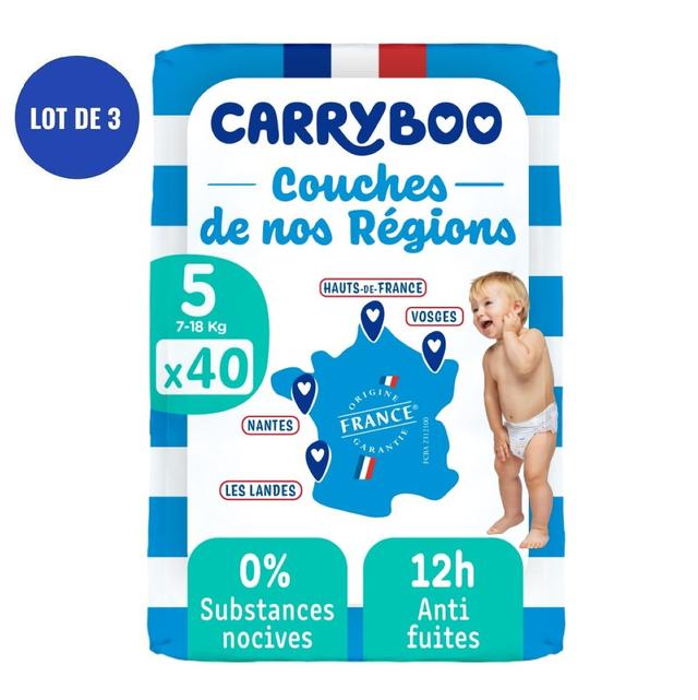 Lot de Carryboo de nos régions - Couche T5 (12-25kg), 3x40