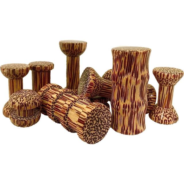 Mini bobines en bois de Cocotier naturel - set de 10