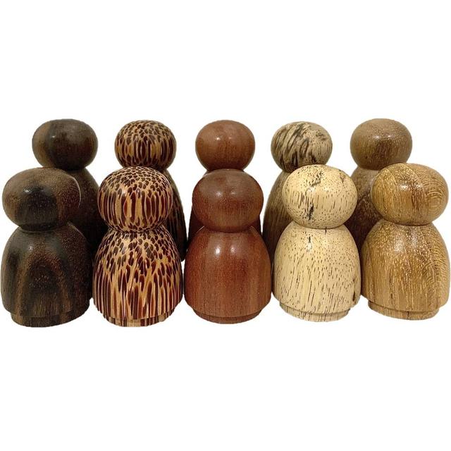 Mini hommes de la forêt en bois naturel - set de 10