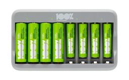 Chargeur de piles USB AA & AAA NiMH avec 8 piles rechargeables