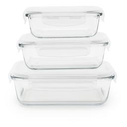 Set de 3 boîtes rectangulaires en verre borosilicate