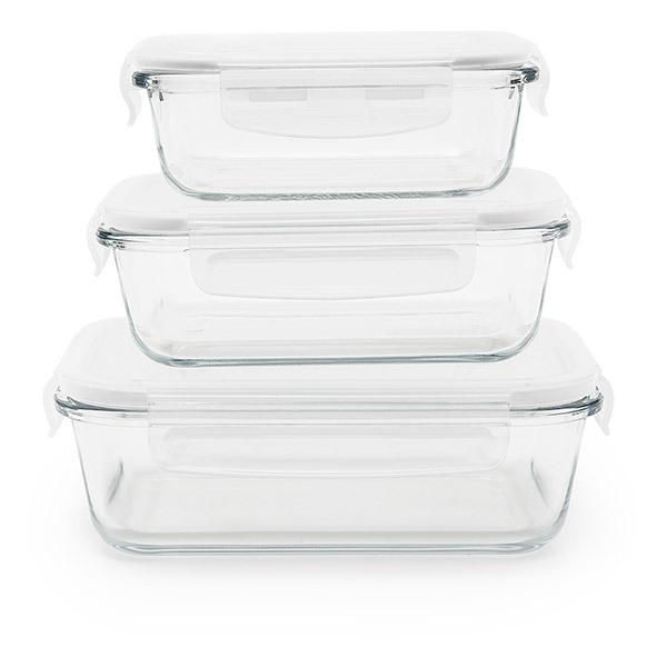 Set de 3 boîtes rectangulaires en verre borosilicate