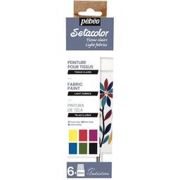 Set de 6 peintures pour tissus clairs Setacolor - 6 x 20 ml