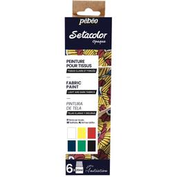 Set de 6 peintures pour tissus clairs et foncés Setacolor - 6 x