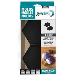 2 moules dessous de verre en silicone - Hexagonal