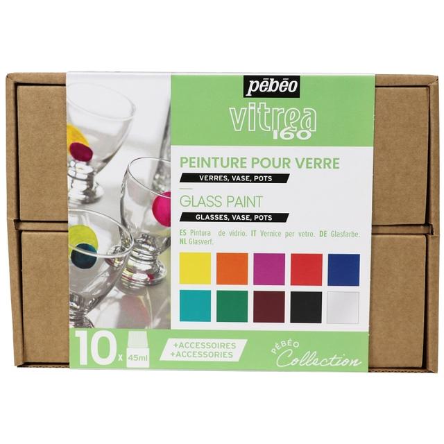 Coffret Collection Pébéo - Peinture sur verre Tons Vifs