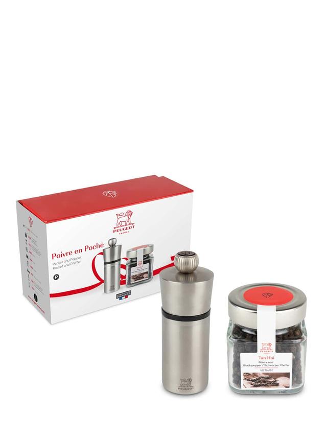 Moulin à poivre Pocket en inox, 10 cm et poivre Tan Hoi 70g