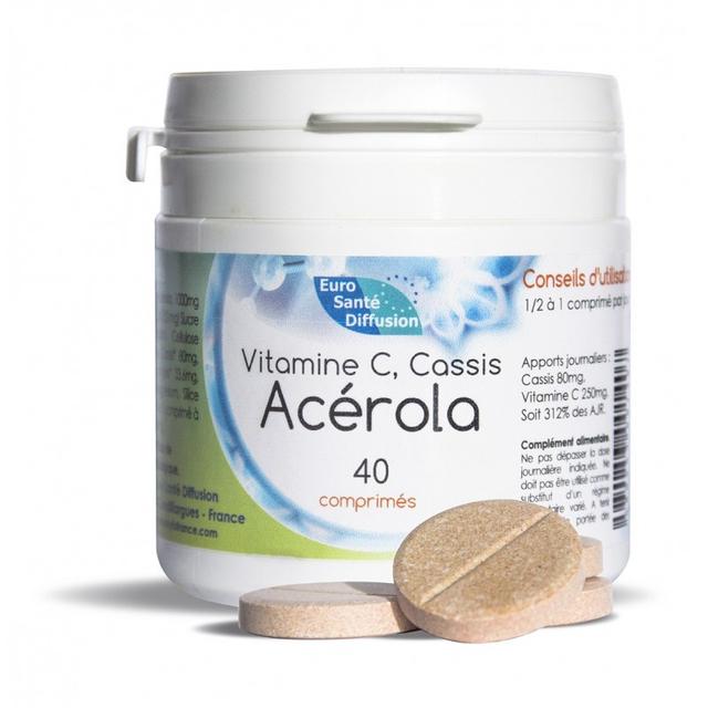 ACEROLA CASSIS 25% de Vit C - Phytofrance - 40 Gélules