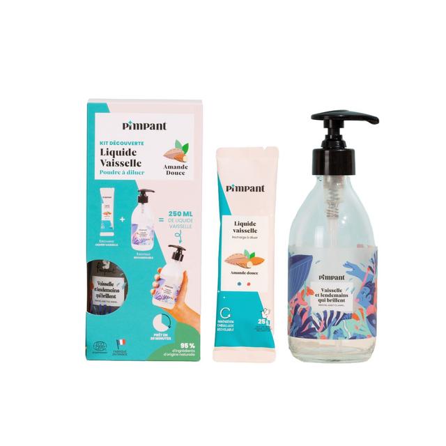 Kit liquide vaisselle amande (bouteille + recharge)