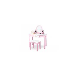 Coiffeuse pour enfants Jasmin avec tabouret Laqué MDF rose et