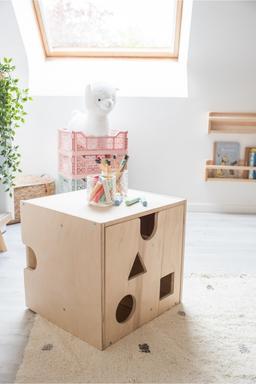 Cube bureau bois naturel