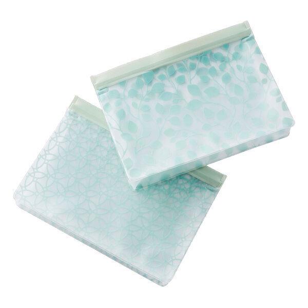 2 sacs ziplock avec soufflets Vert 25,4x19x6cm