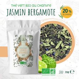 Thé Vert bio au CBD "JASMIN BERGAMOTE" (20% de Chanvre)