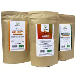 Pack 3 Infusions bio CBD ANTI-STRESS, MANGUE, THÉ VERT DÉTOX