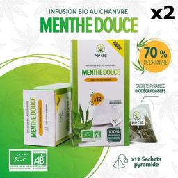 Lot 2 Infusions bio MENTHE DOUCE en Sachets (2x12)