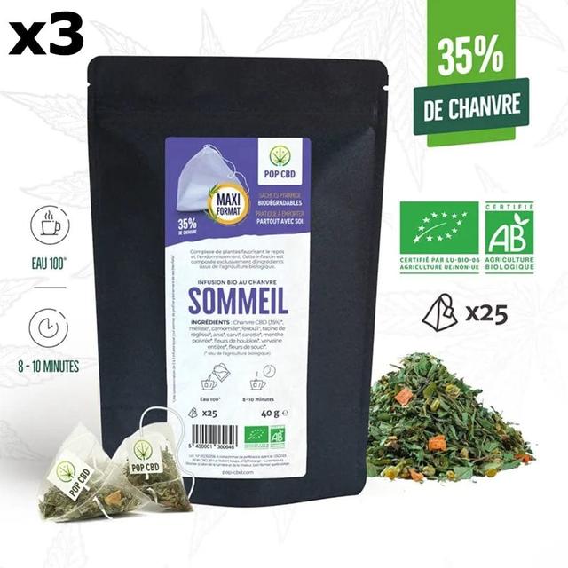 Lot de 3 Infusions bio Sommeil en Sachets (3x25)