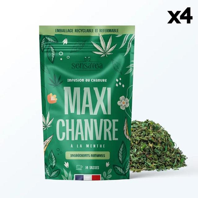 Lot 4 Infusions naturelles Menthe douce, au Chanvre CBD (70%)