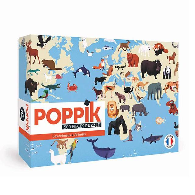 Puzzle Animaux du monde - 500 pièces - Poppik