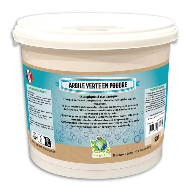 Argile verte en poudre seau 1L 500g