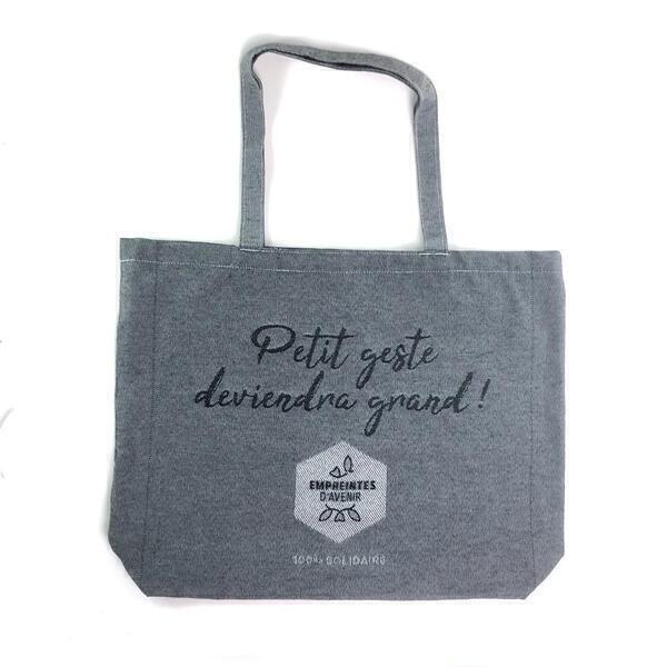 Sac Cabas - Empreintes d'Avenir-  tissu Recyclé - gris