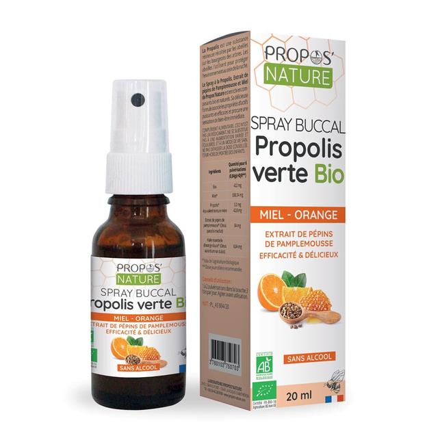 Spray Buccal Propolis Verte Bio et Extrait de Pép