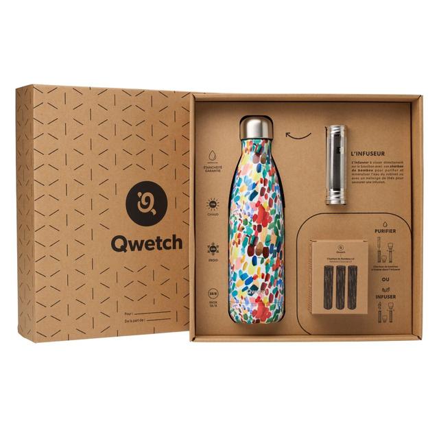 Coffret Arty - Bouteille isotherme 500ml+Infuseur+Charbon