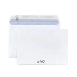 40 enveloppes blanches en papier 80 g - 16,2 x 22,9 cm