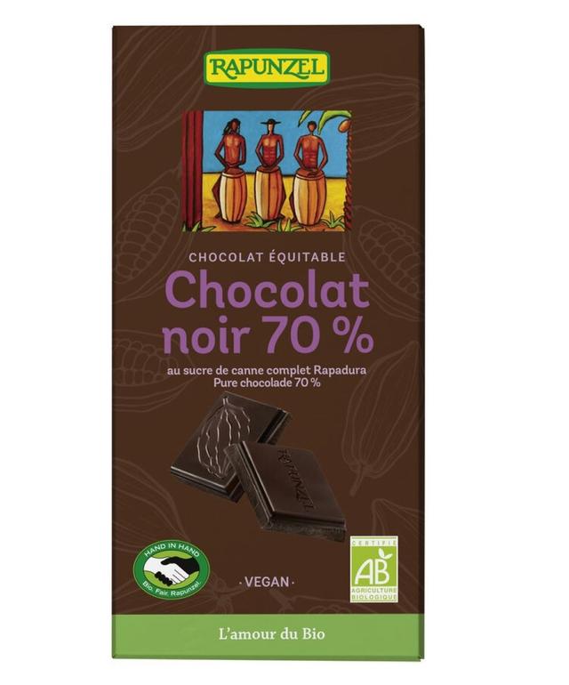 Tablette de chocolat noir 70% 80g