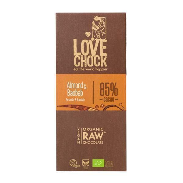 Tablette chocolat cru amandes et baobab 70g